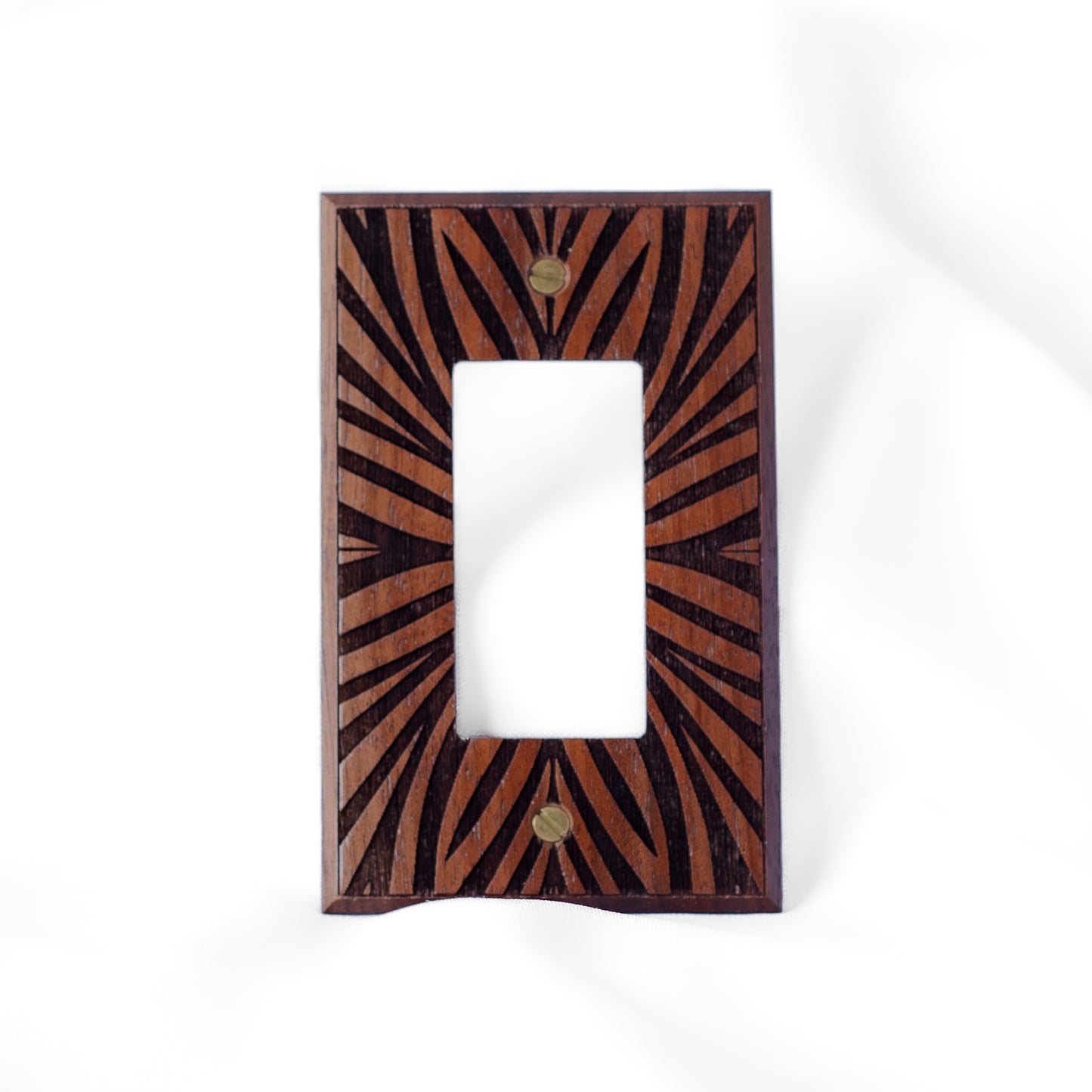 3-pack Palm Leaf Walnut Light Switch Plate Rocker or Decora