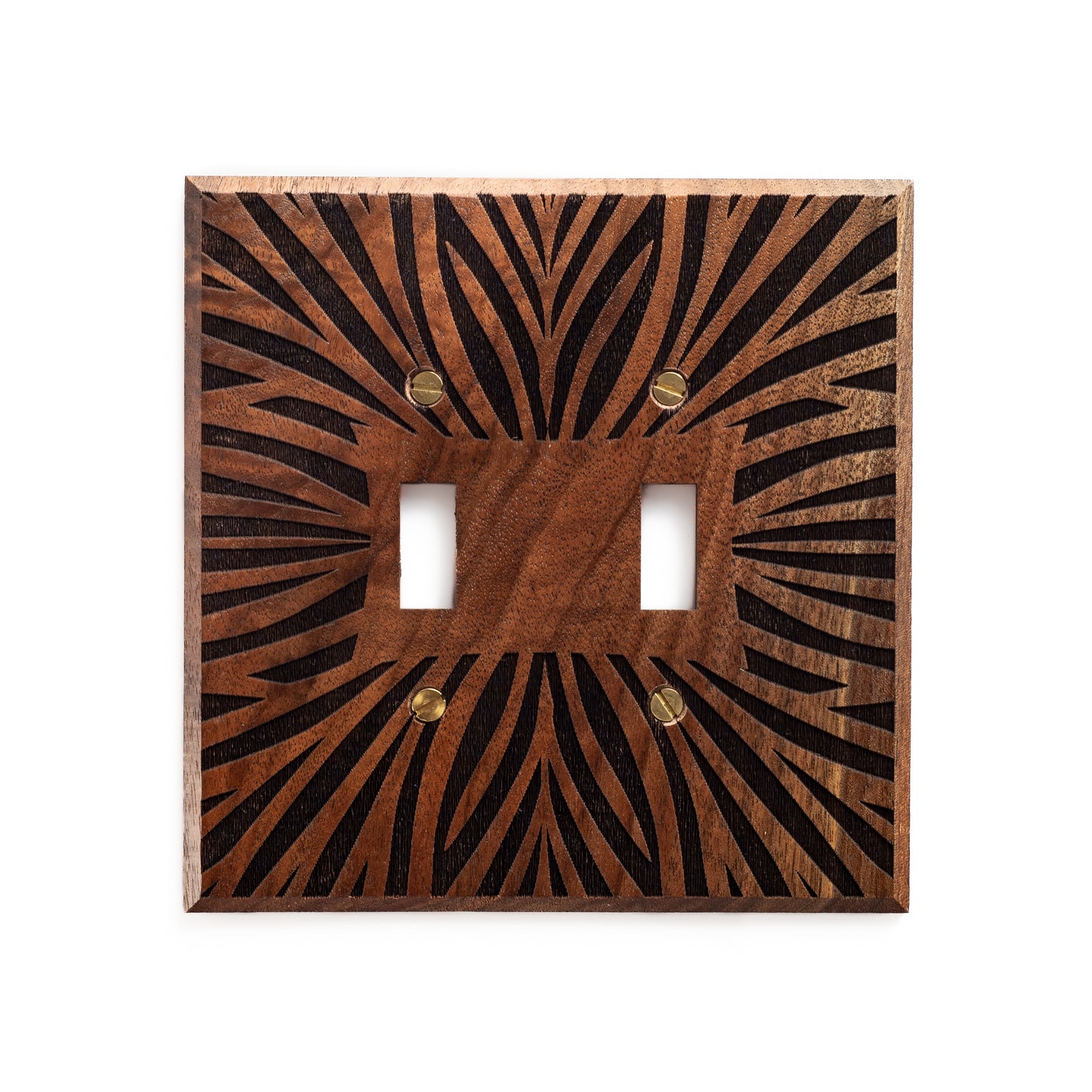 Floral Walnut Light Switch Plate Rocker Decora Single Gang to 4 Gang