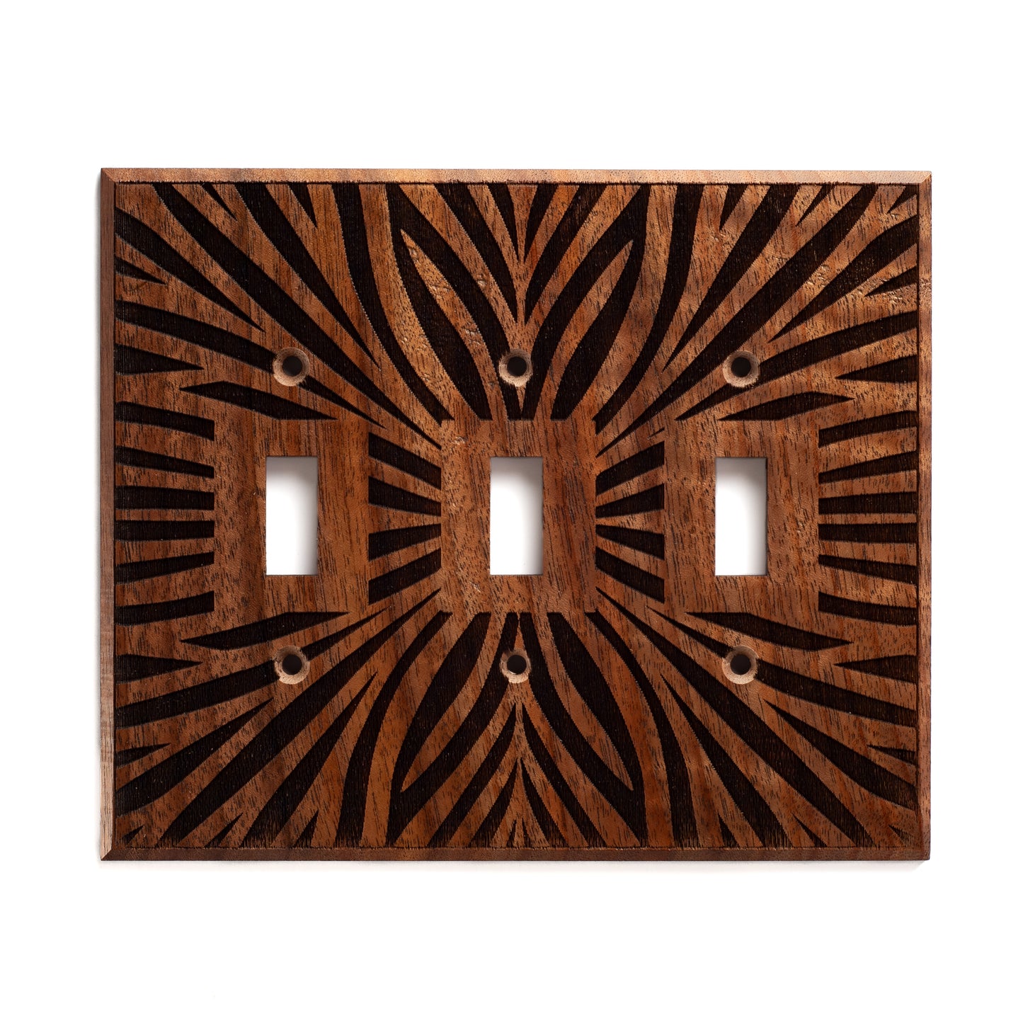 Floral Walnut Light Switch Plate Rocker Decora Single Gang to 4 Gang