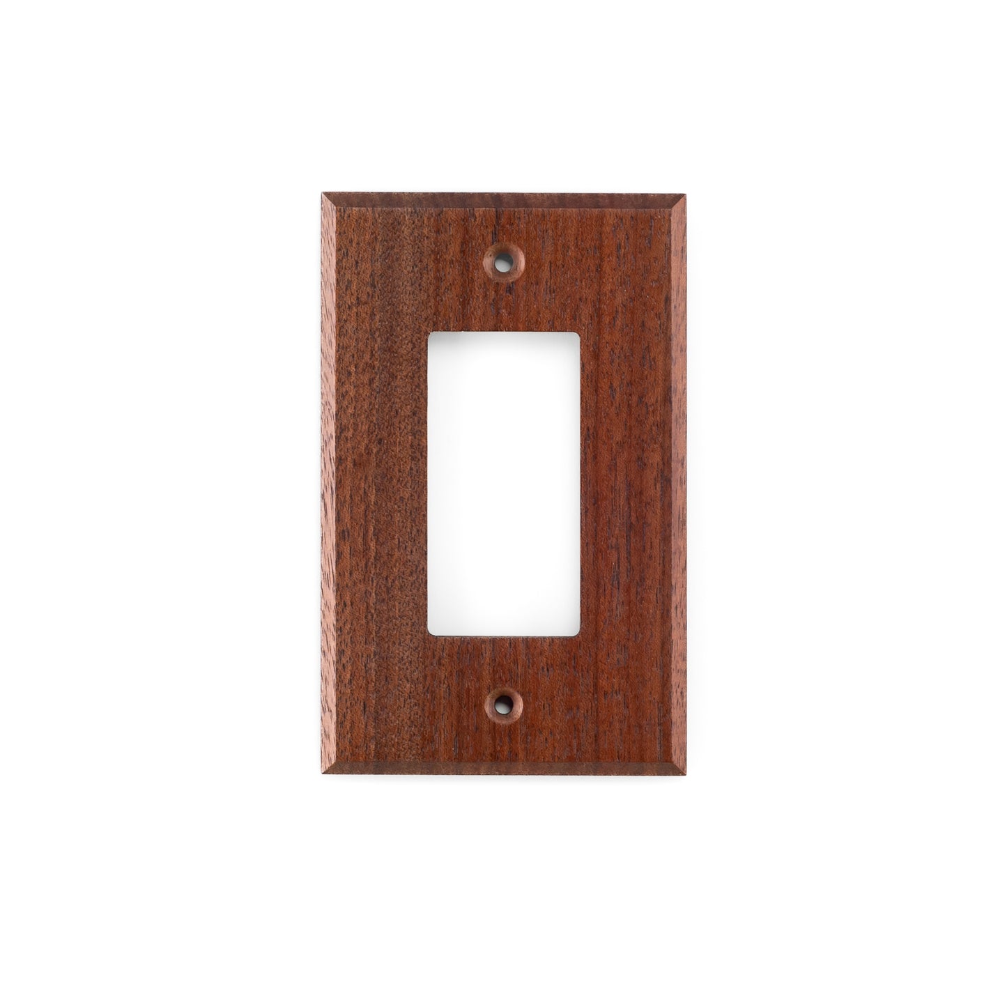Single Rocker Switch Walnut Wood Light Switch Cover with Brass hardware.
