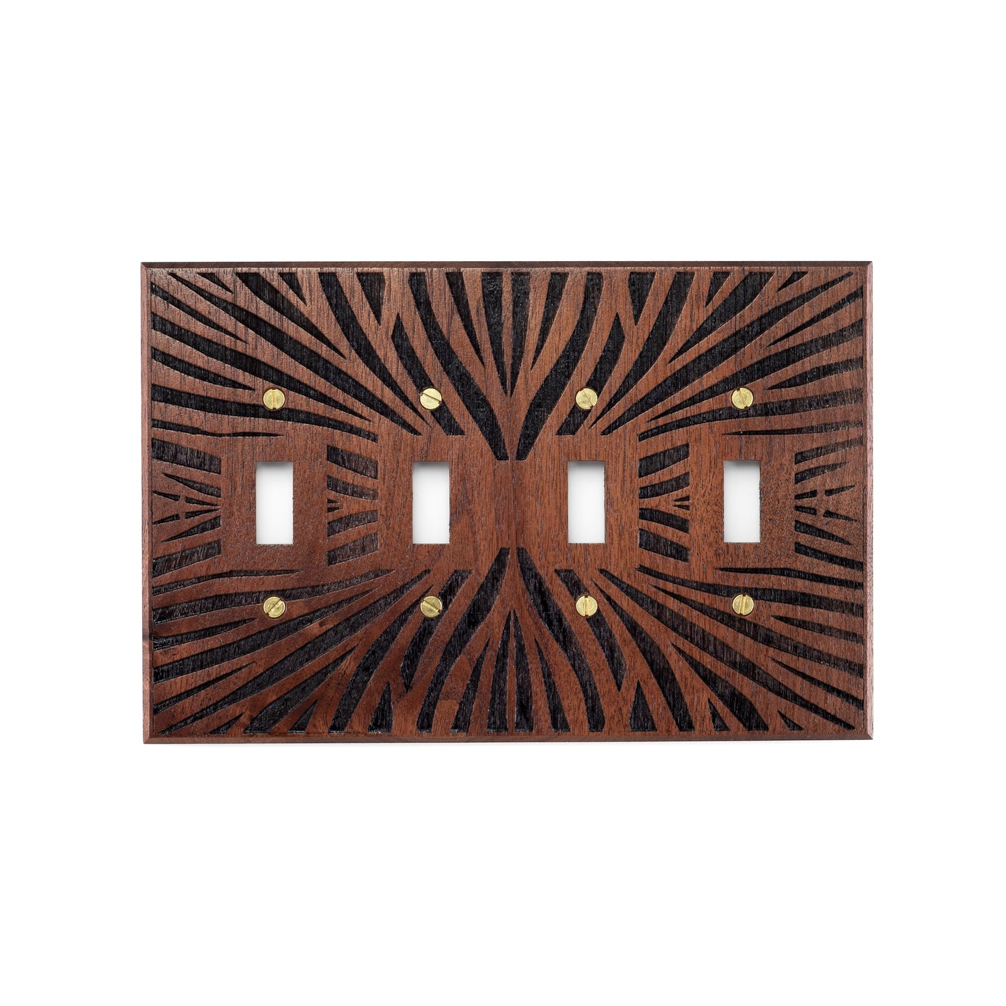 Floral Walnut Light Switch Plate Rocker Decora Single Gang to 4 Gang