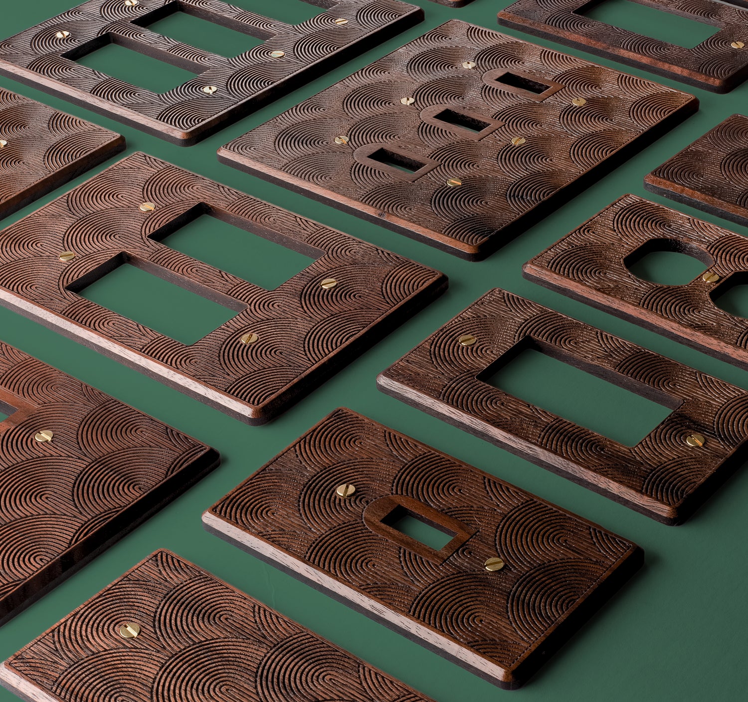 Bohemian Designer Switch Plates | Custom Walnut Wood Switch Covers