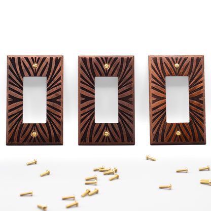 3- Pack Floral Light Switch Plate Rocker Decora Single Gang